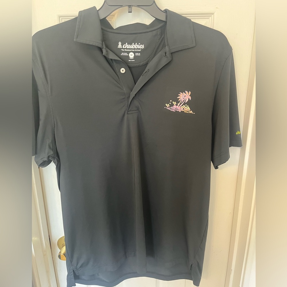 Chubbies Black Shirt with Green Logo